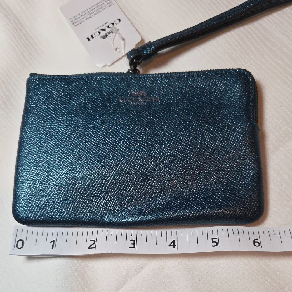 Coach Metallic Blue Wristlet - Picture 5 of 5